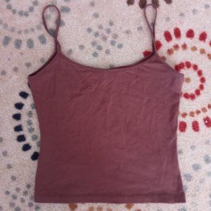 Brown cami, spaghetti straps